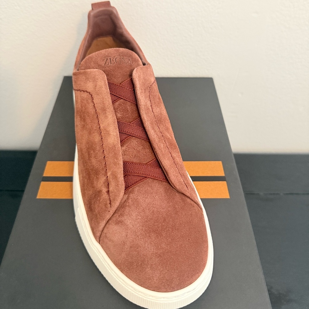ZEGNA TRIPLE STITCH SNEAKER SUEDE 41EU